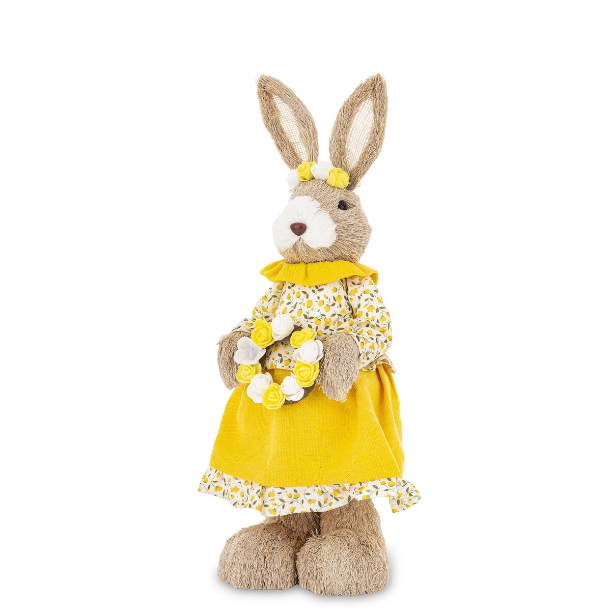 Figurka - króliczka z kwiatowym wiankiem 44x20x15 cm KAROTKA