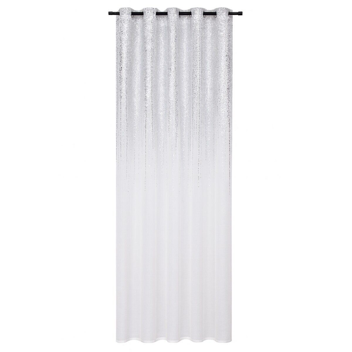 firana "srebrny deszcz " z etaminy | 140x250 przelotki