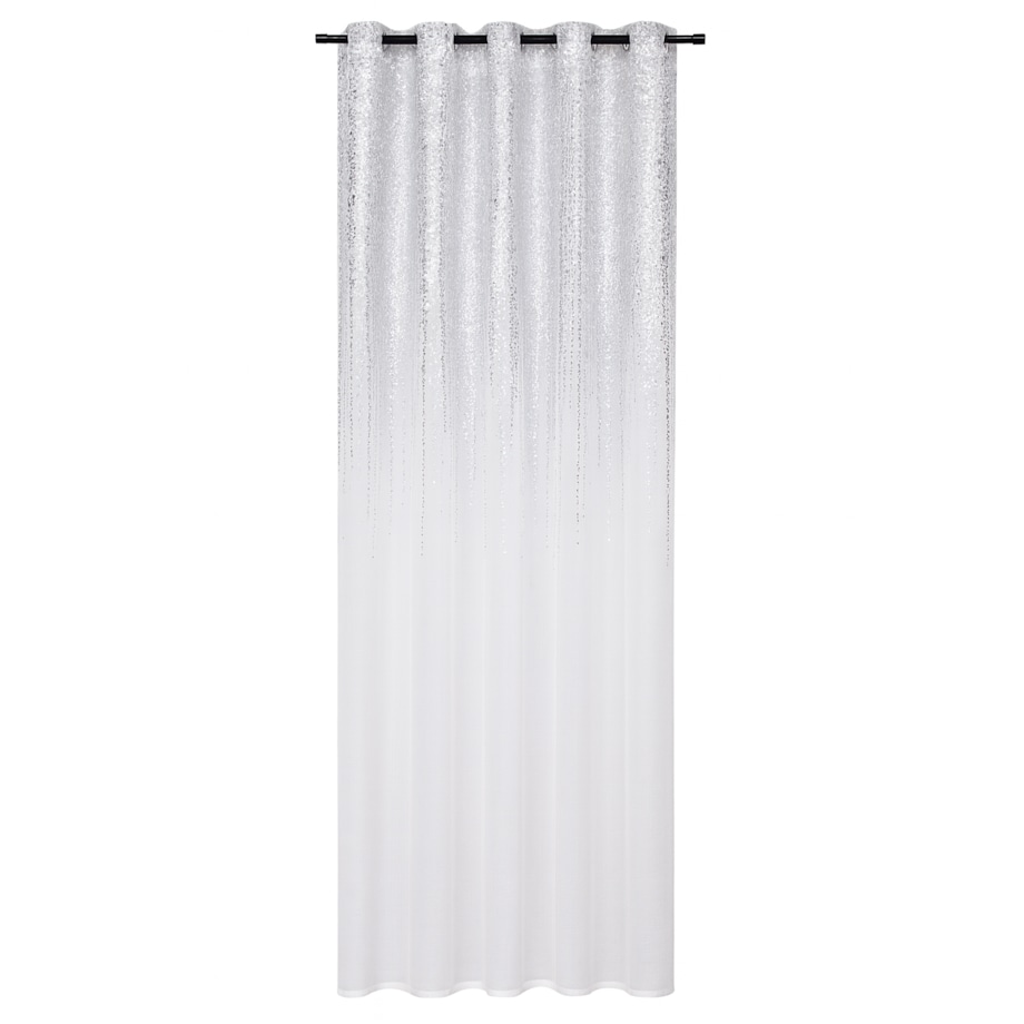 firana "srebrny deszcz " z etaminy | 140x250 przelotki