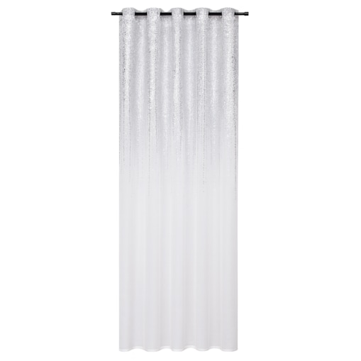 firana "srebrny deszcz " z etaminy | 140x250 przelotki