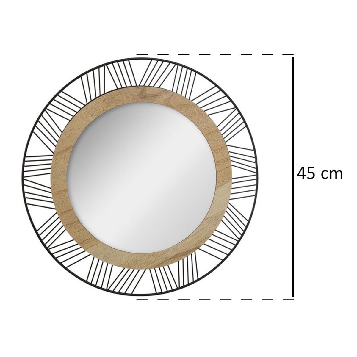 Lustro dekoracyjne w metalowej oprawie, Ø 45 cm