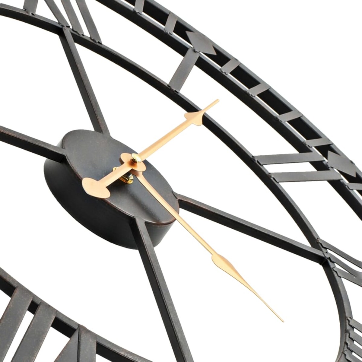 vidaXL Zegar ścienny vintage z mechanizmem kwarcowym, metal, 60cm, XXL