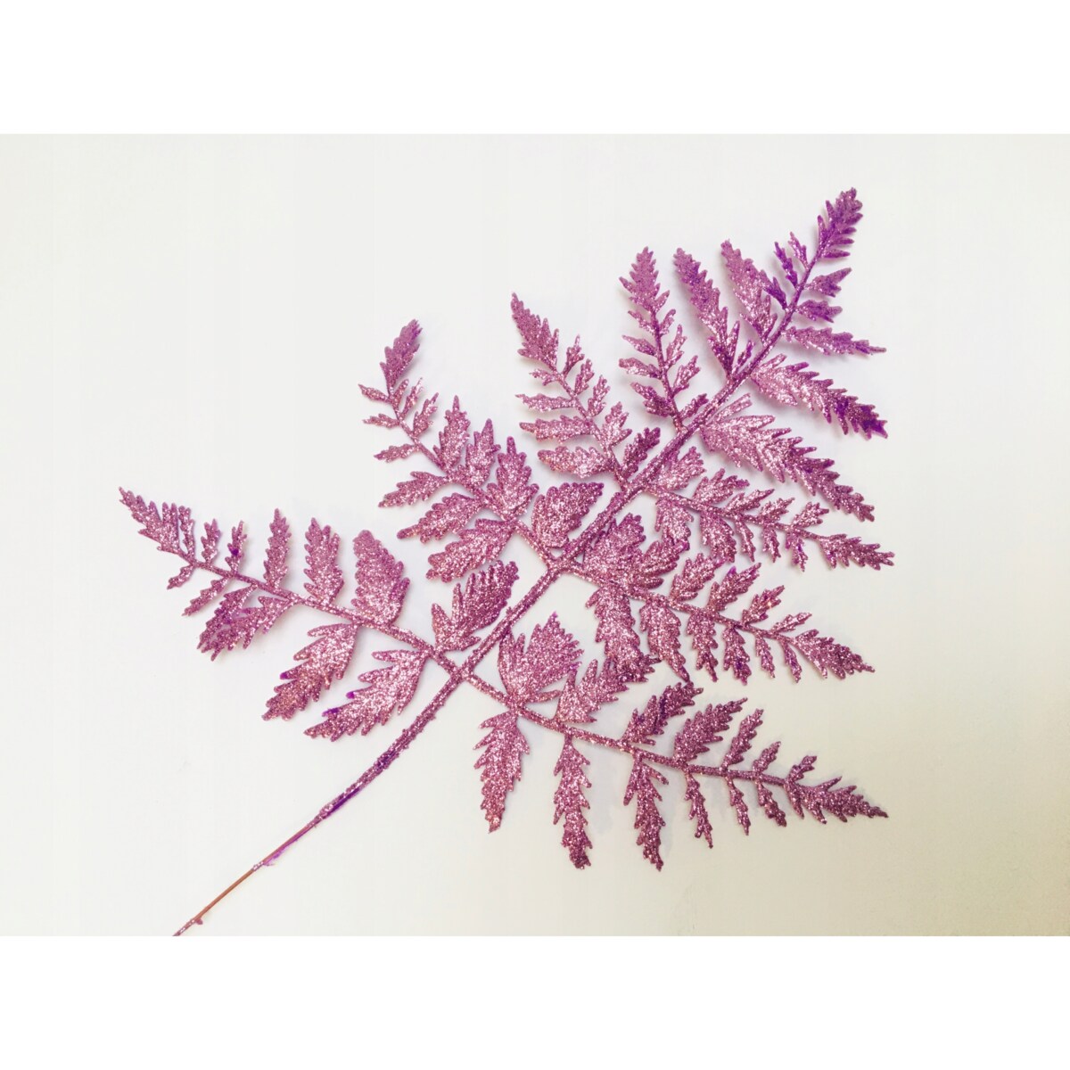 LIŚĆ SZTUCZNY brokatowy fiolet GAŁĄZKA do dekorowania wianka stroika święta