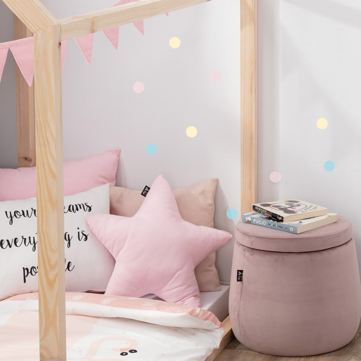 Zestaw naklejek Mini Dots sugar tone, 40x40 cm