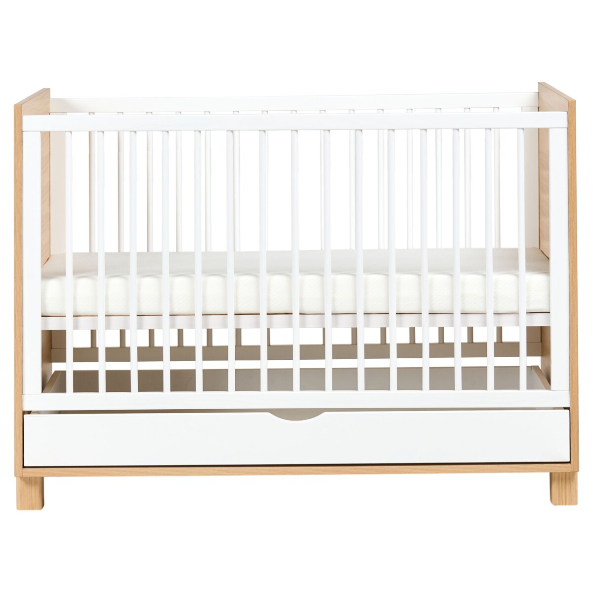 Łóżeczko dziecięce z szufladą GUNNAR 60 x 120 cm Biały