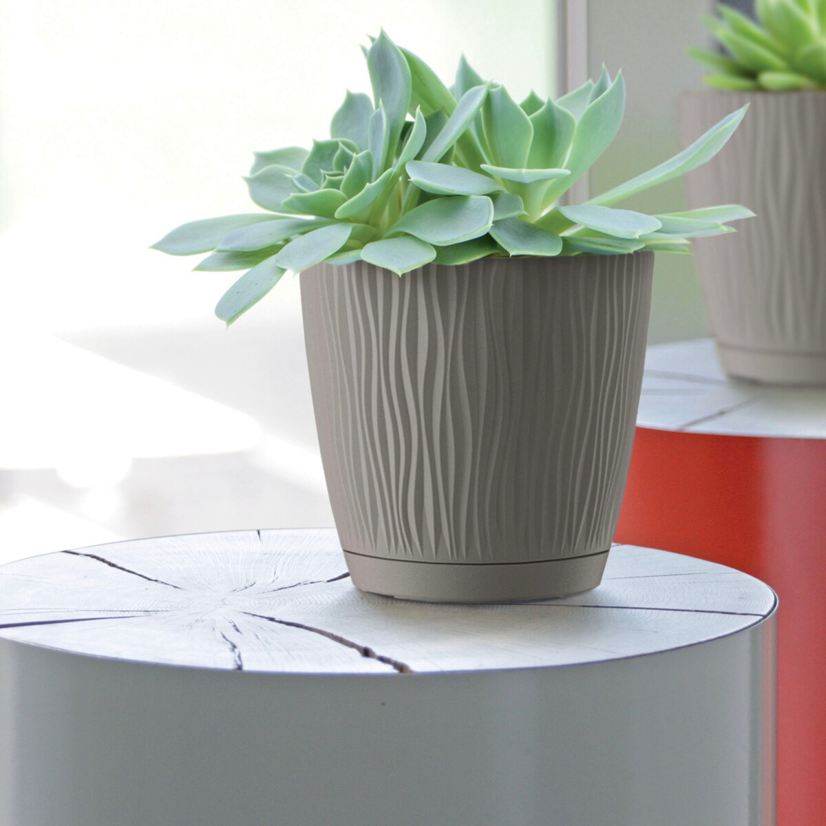 Doniczka Osłonka Okrągła Z Podstawką 12,9 Cm