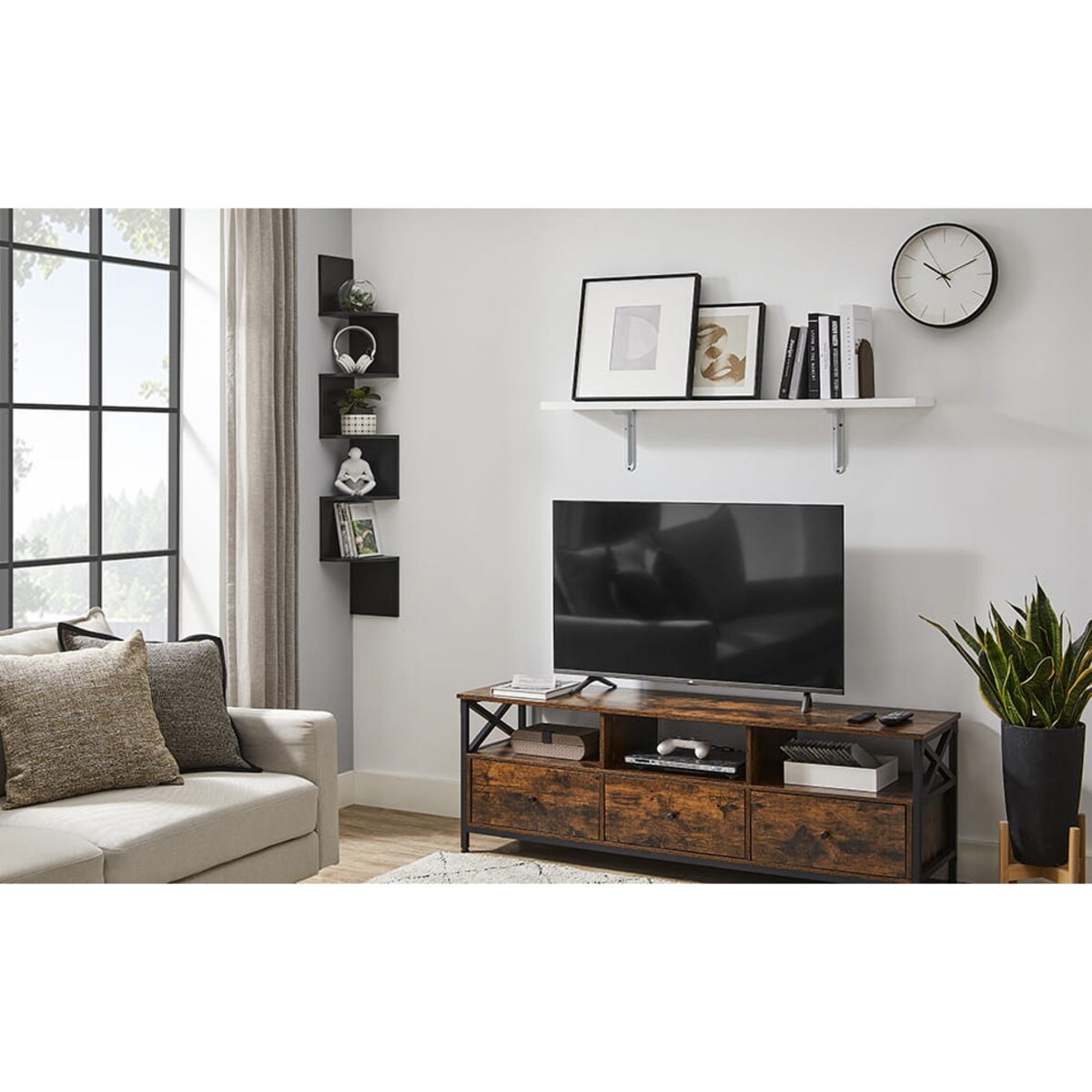 Regał Narożny Półka Na Ksiązki Do Pokoju Salonu Gabinetu Kuchni Czarny