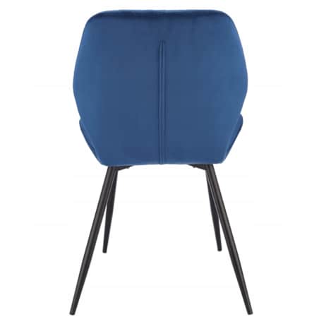 Krzesło tapicerowane welurowe MILARE granatowe