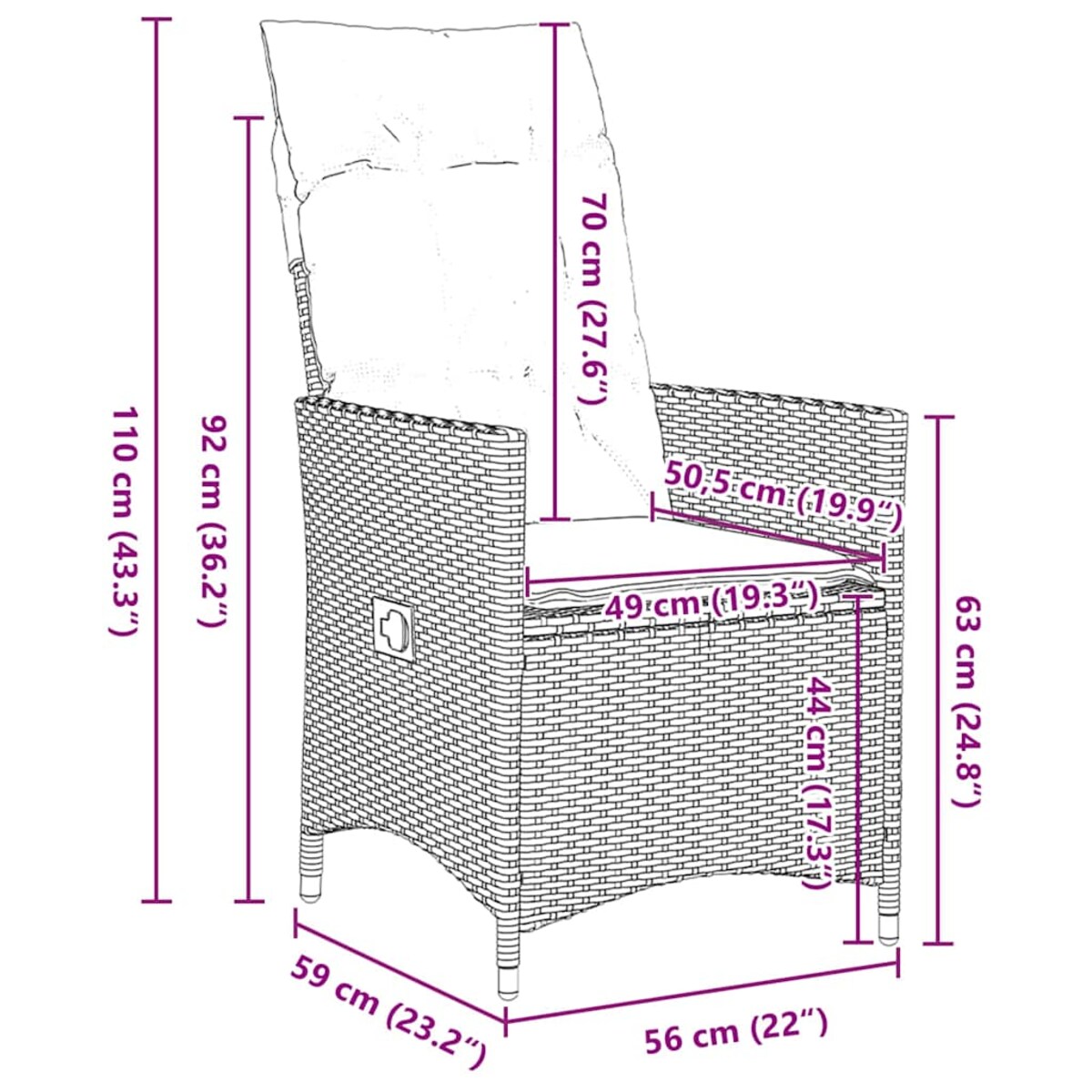 vidaXL Zestaw do jadalni w ogrodzie 9 pcs Szary polirattan