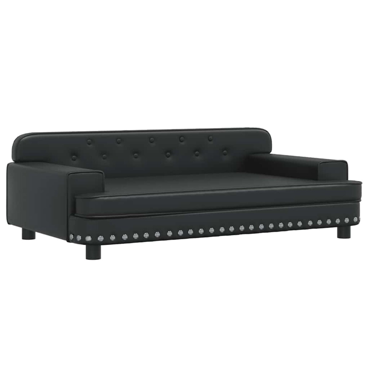 vidaXL Sofa dla dzieci, czarna, 90x53x30 cm, sztuczna skóra