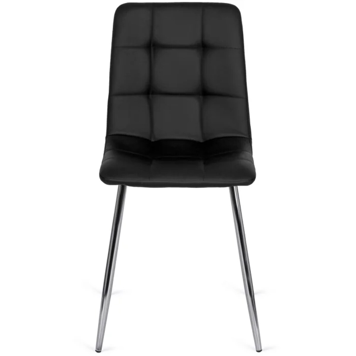 Krzesło Tapicerowane do Jadalni ENZO Czarne Ekoskóra Nowoczesne Loft
