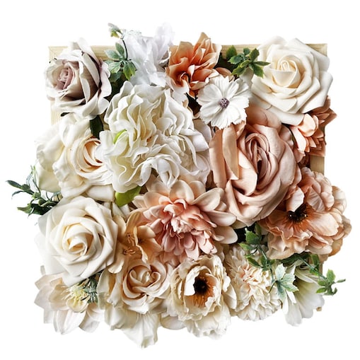 Kwiaty w ramce - ozdoba DIY - Stonowane beże