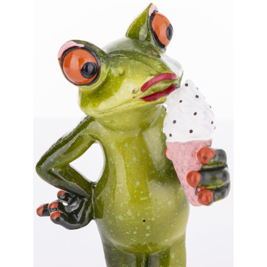 Dekoracja - zielona żabka 16x7x6 cm RANE z lodami