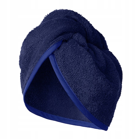 Turban do Włosów Ręcznik Kąpielowy na Głowę Bawełna Frotte Granat Chłonny