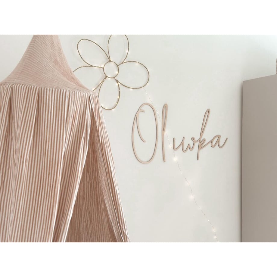 Beige Stripes – baldachim muślinowy