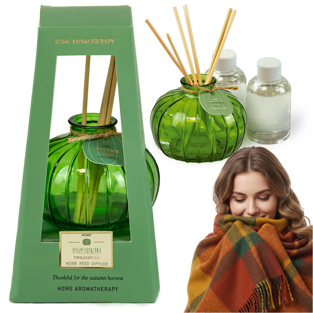 Patyczki Zapachowe Dyfuzor Zapachowy Z Patyczkami Dynia Dekoracja Jesienna Na Halloween