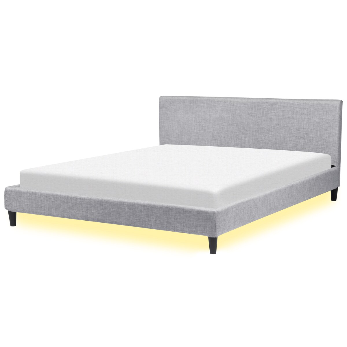 Łóżko LED FITOU 180 x 200 cm Jasnoszary