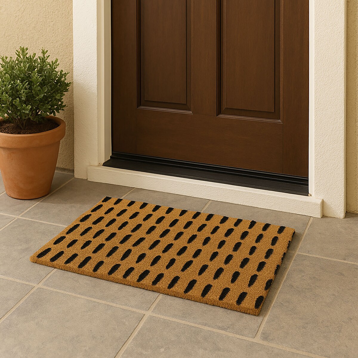 Wzorzysta wycieraczka z włókna kokosowego, 59 x 39 cm