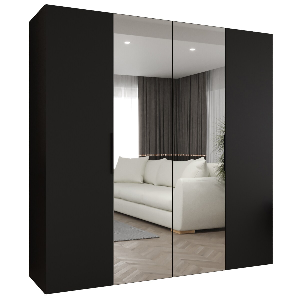 Szafa uchylna otwierana MARBELLA 2 200 wys. 202 cm Czarny + u. Czarny