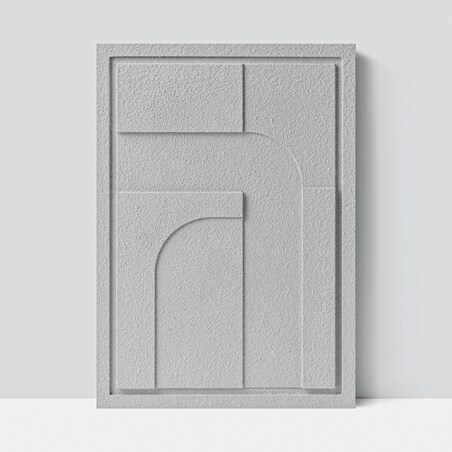 Obraz 3D 35x50cm Geometric IV – Dekoracja Ścienna z Tynku Naturalnego, Natural Cream Minimalistyczny Relief