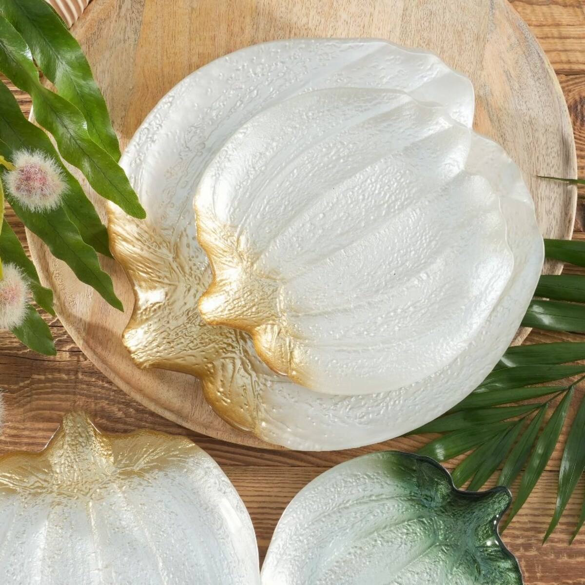 VILLA ITALIA Półmisek dekoracyjny Talerz do ciasta szklany 27,5 cm PUMPKIN