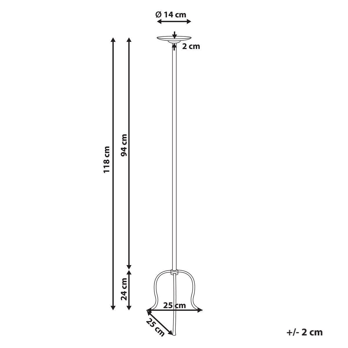 Świecznik ALMADA Metal 118 cm Czarny