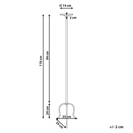 Świecznik ALMADA Metal 118 cm Czarny