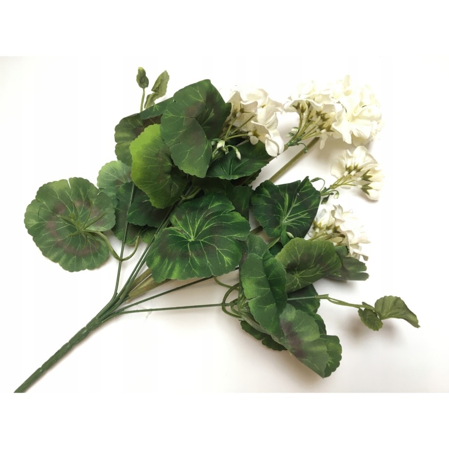 PELARGONIA sztuczna białe kwiaty DO DONICZKI wazonu wiosenne BUKIET stroik