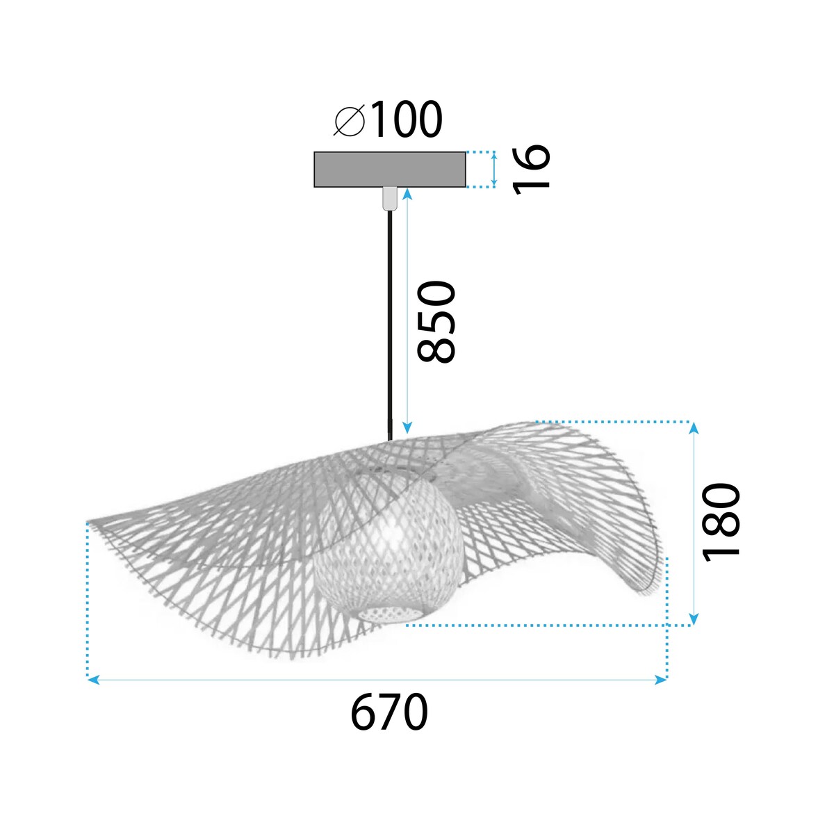 Lampa wisząca pleciona naturalna Boho APP1548-1CP