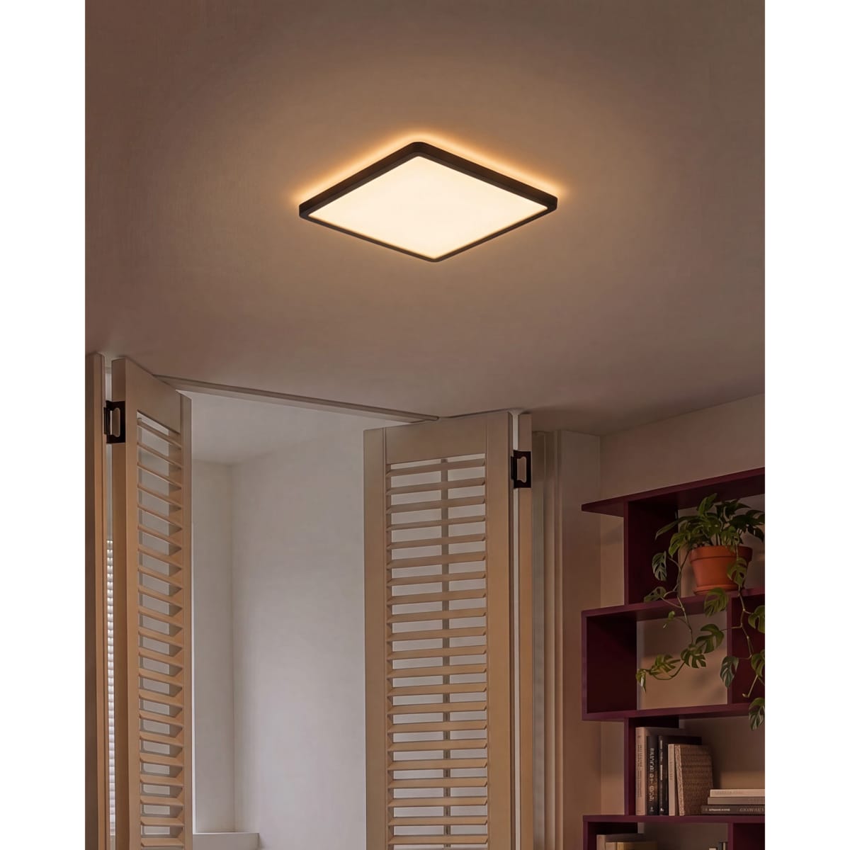 Lampa sufitowa LED TIVORA Z pilotem Ze ściemniaczem Czarny