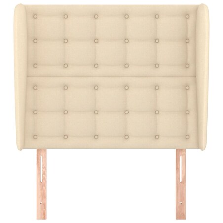 vidaXL Zagłówek uszak, kremowy, 83x23x118/128 cm, tkanina