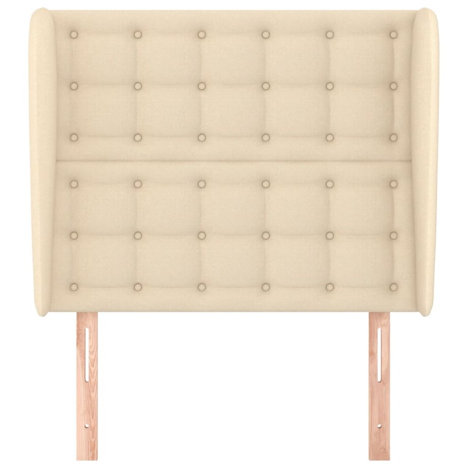 vidaXL Zagłówek uszak, kremowy, 83x23x118/128 cm, tkanina