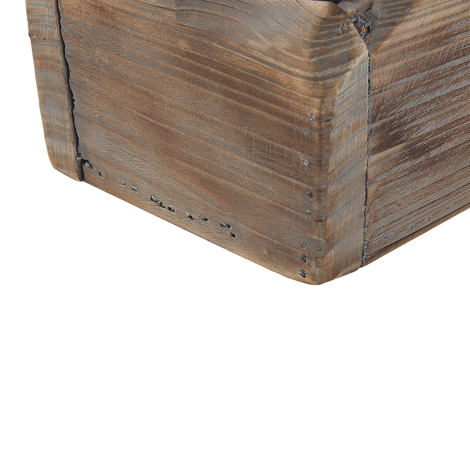 Zestaw 2 świeczników PLATEROS Drewno jodłowe 15/12 cm Ciemnobrązowy
