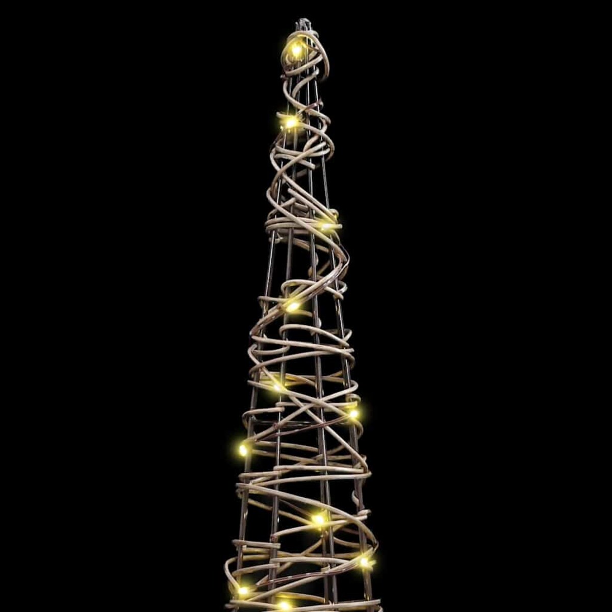 vidaXL Choinka 3 pcs Ciepła biel 20 x 20 x 80 cm rattan