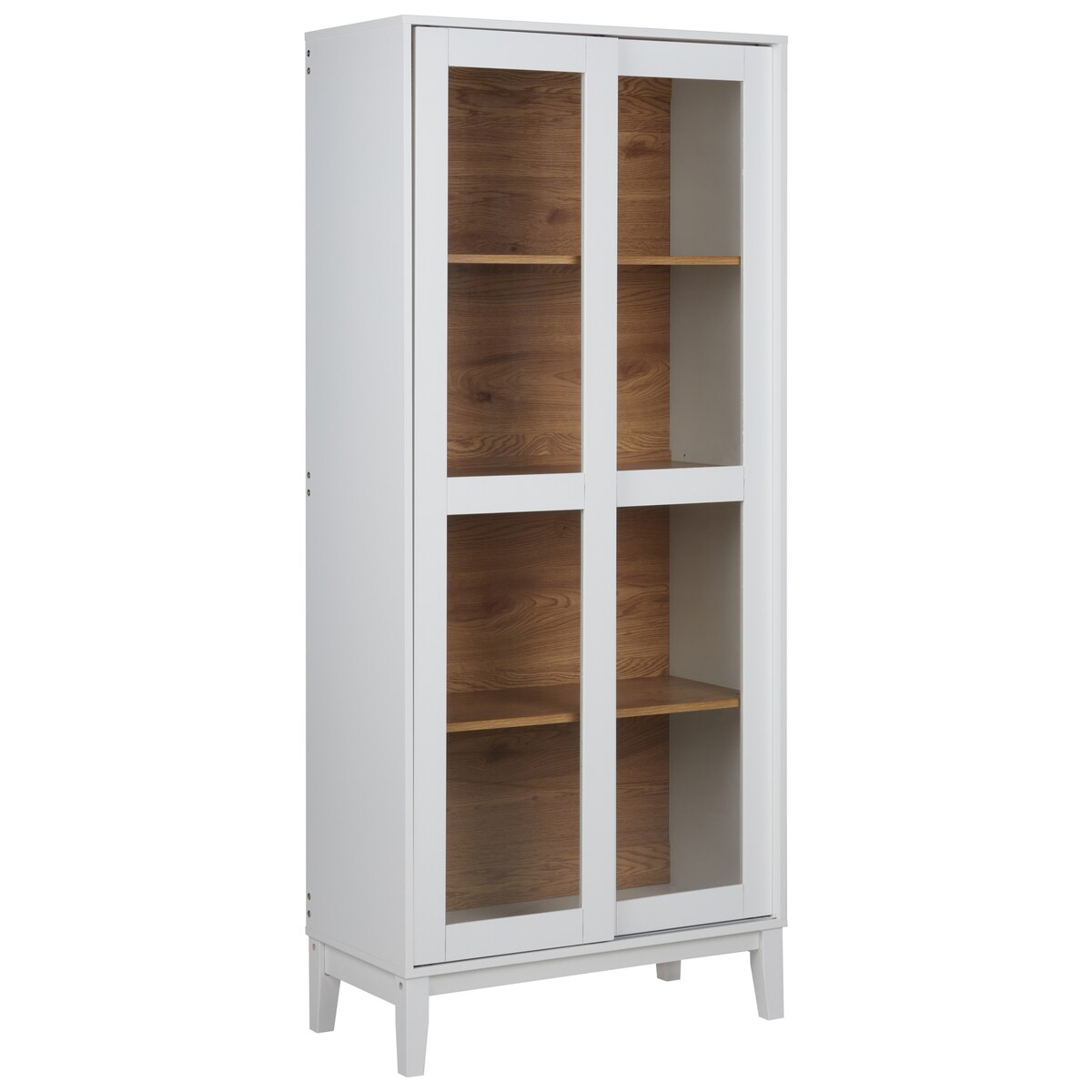 Witryna ze szklaną gablotą RUMSON 80 cm Biały