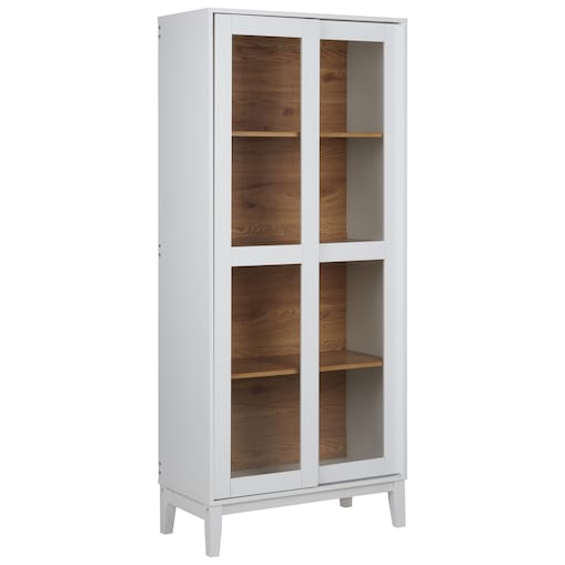 Witryna ze szklaną gablotą RUMSON 80 cm Biały