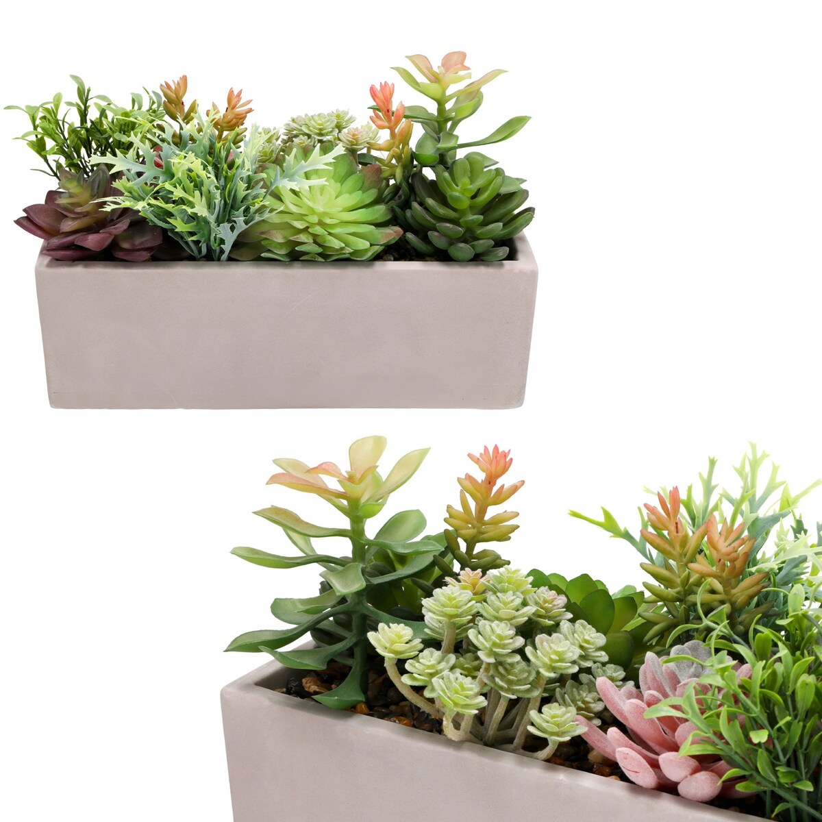 Sukulenty SZTUCZNE kwiaty w doniczce JAK ŻYWE dekoracyjne ROŚLINY 17 cm