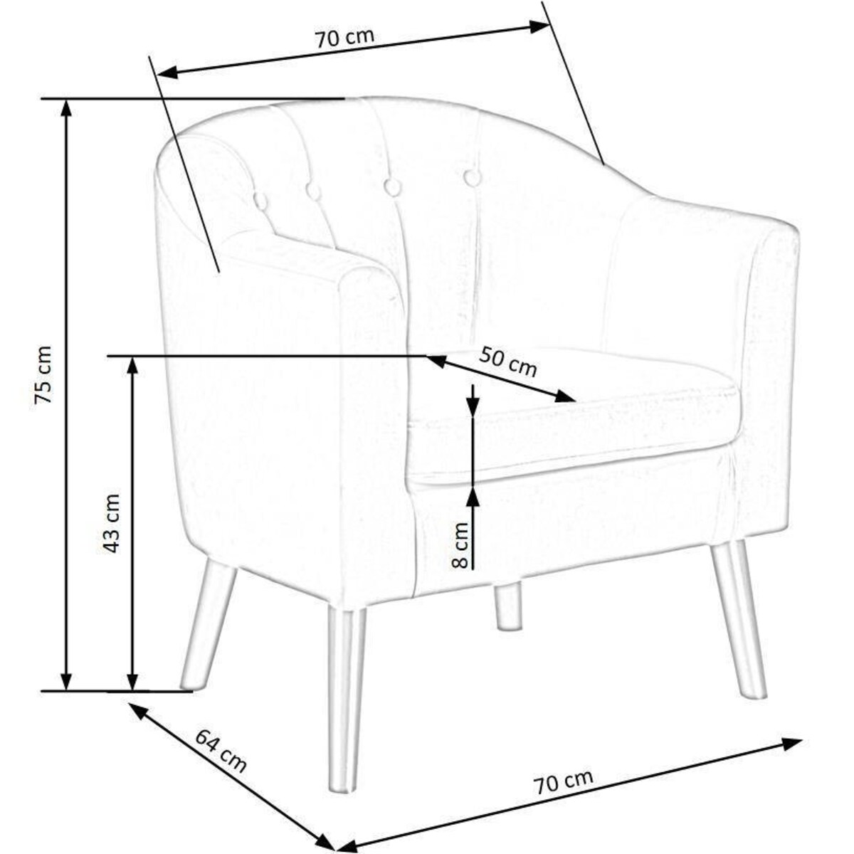 FOTEL TAPICEROWANY Farada zielony DREWNIANE NOGI czarne