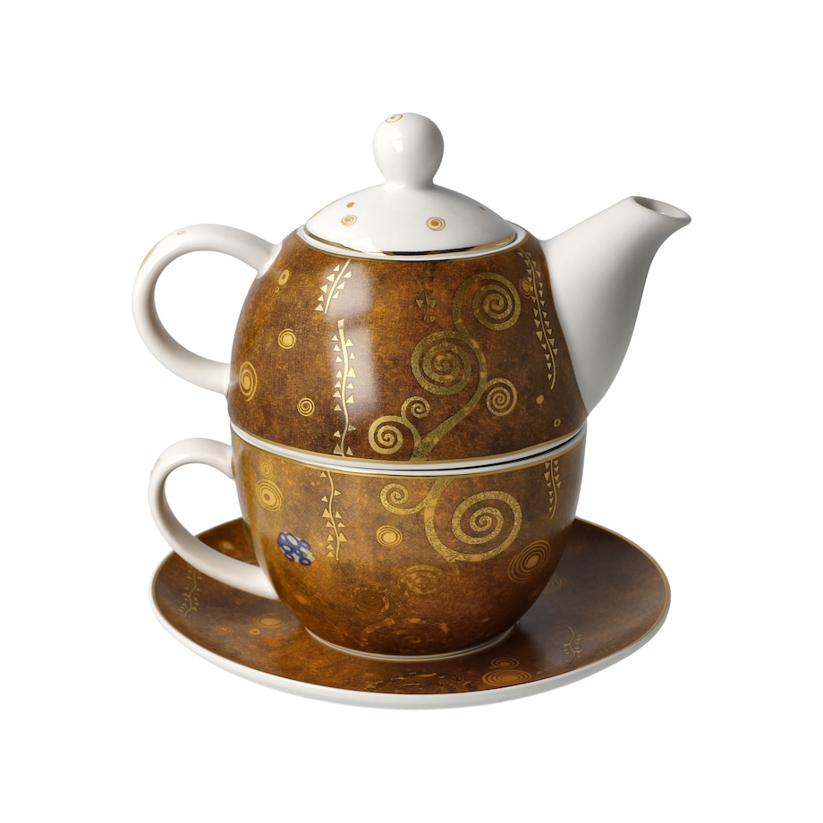 Zestaw do parzenia herbaty G.Klimt  - Pocałunek -  Goebel