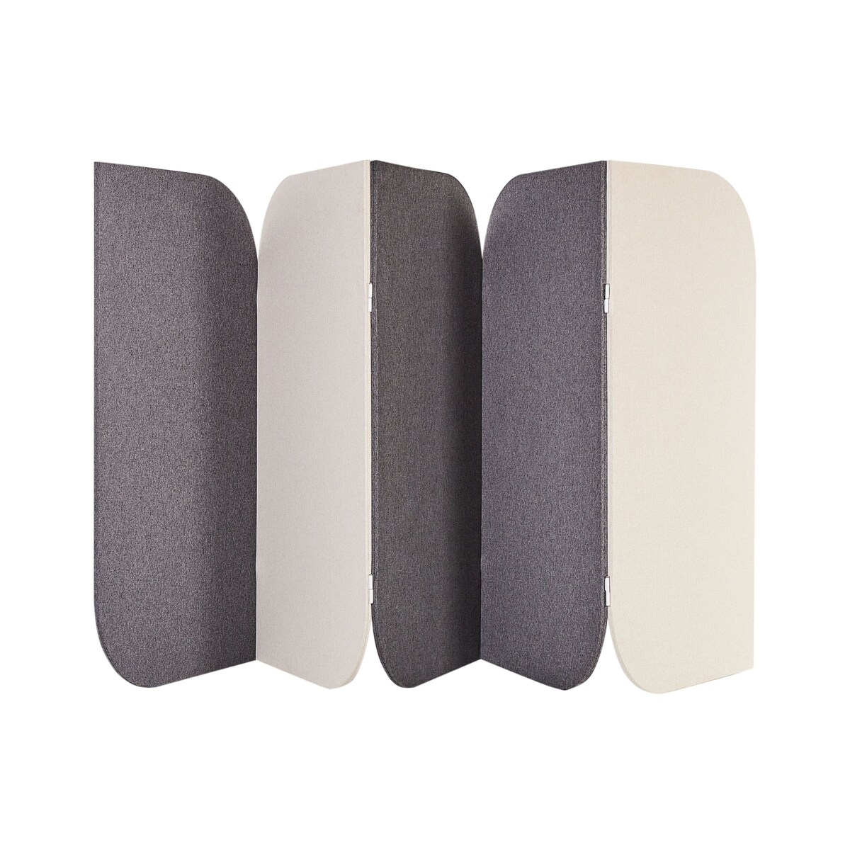 5-panelowa akustyczna ścianka działowa 400 x 160 cm szaro-beżowa SHADY