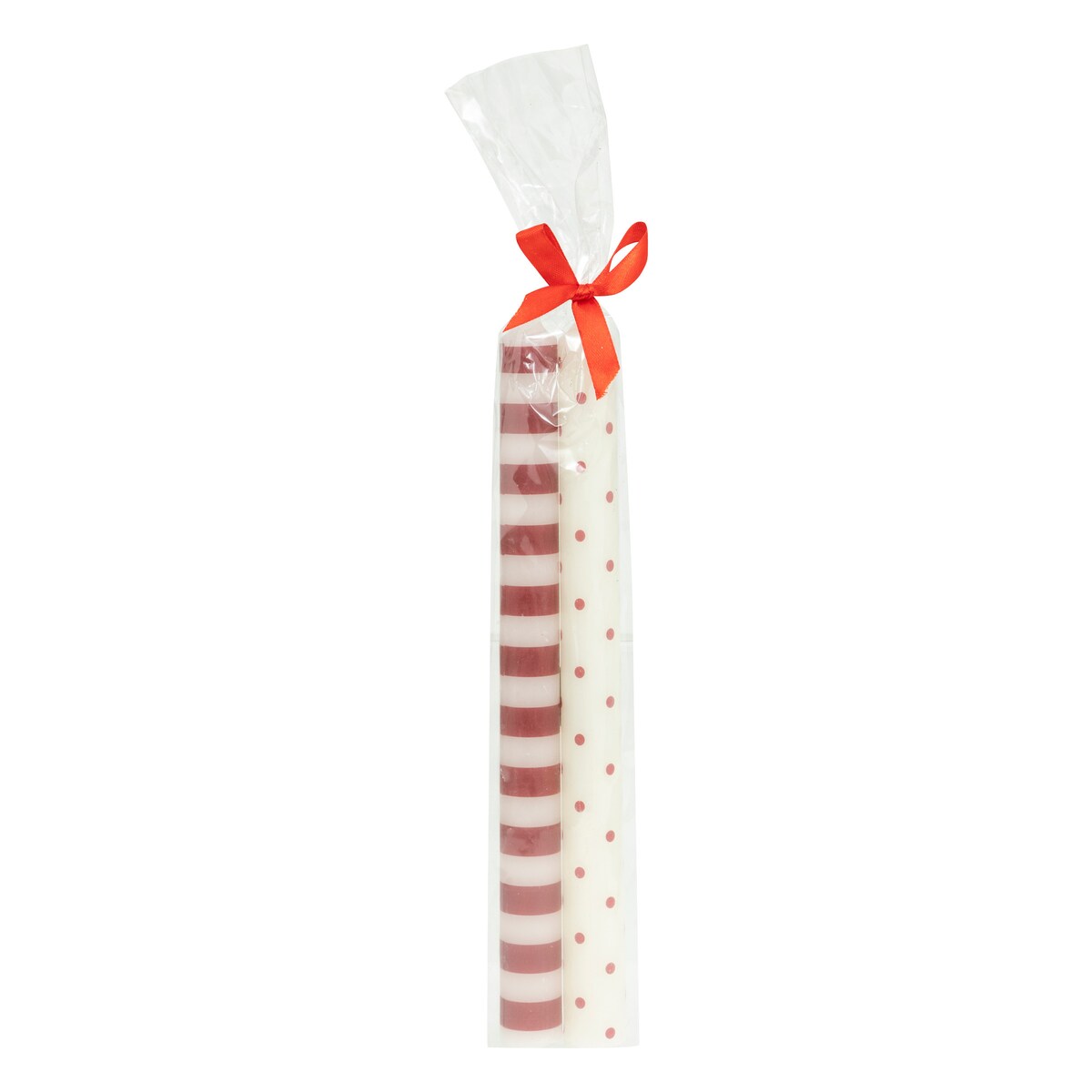 Świece stołowe, świąteczny wzór, 2 sztuki