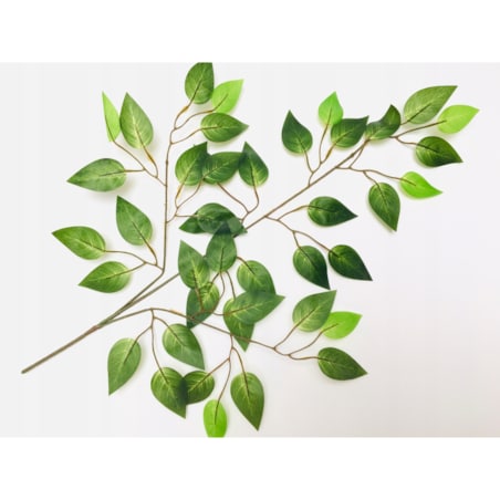 GAŁĄZKA FIKUS stroiki bukiety dodatek LIŚĆ GUMOWANE DROBNE listki zielone