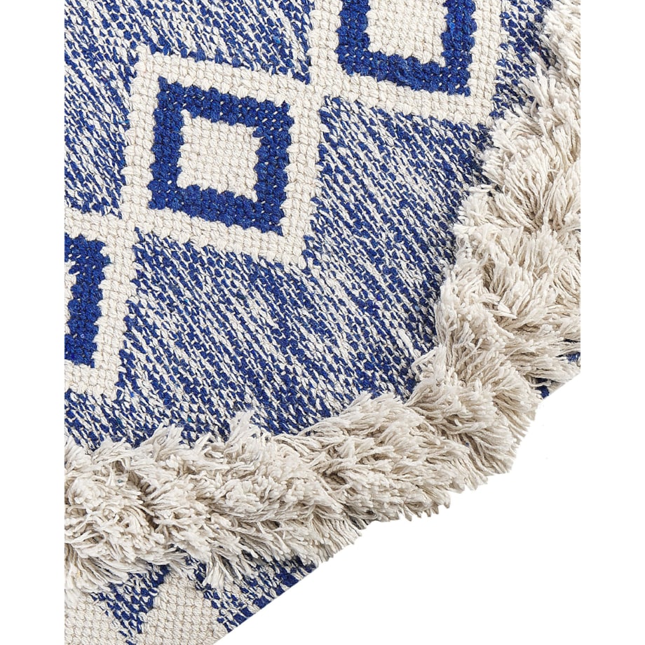 Dywan bawełniany 80 x 200 cm beżowo-niebieski MANAVGAT