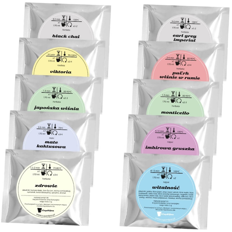 ZESTAW BOX PREZENTOWY UPOMINKOWY - 10 RÓŻNYCH HERBAT SYPANYCH W SASZETKACH - PREZENT UPOMINEK DLA TATY TEŚCIA NA DZIEŃ OJCA URODZINY