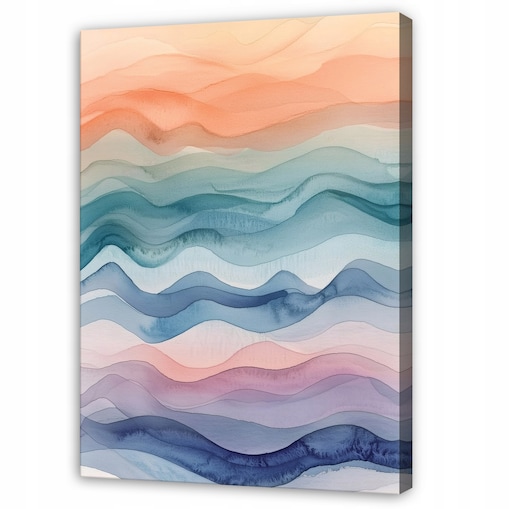 Obraz Do Sypialni Salonu Na Płótnie Abstrakcja Akwarela Kolorowy 80x120