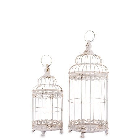 Klatka dekoracyjna metalowa kpl. 2 sztuki 47x19x19 i 62x25x25 cm