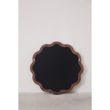 Lustro ścienne faliste z drewna dębowego Ø80 cm Luesia