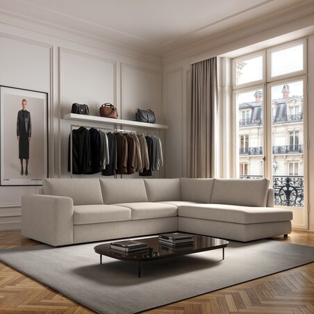 Sofa narożna prawa Baga jasno beżowa