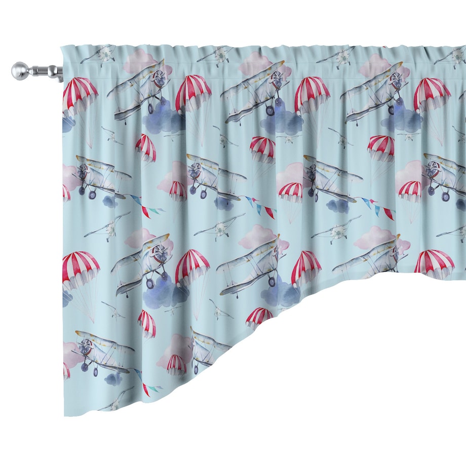 Lambrekin łuk 200x75 niebiesko-różowy