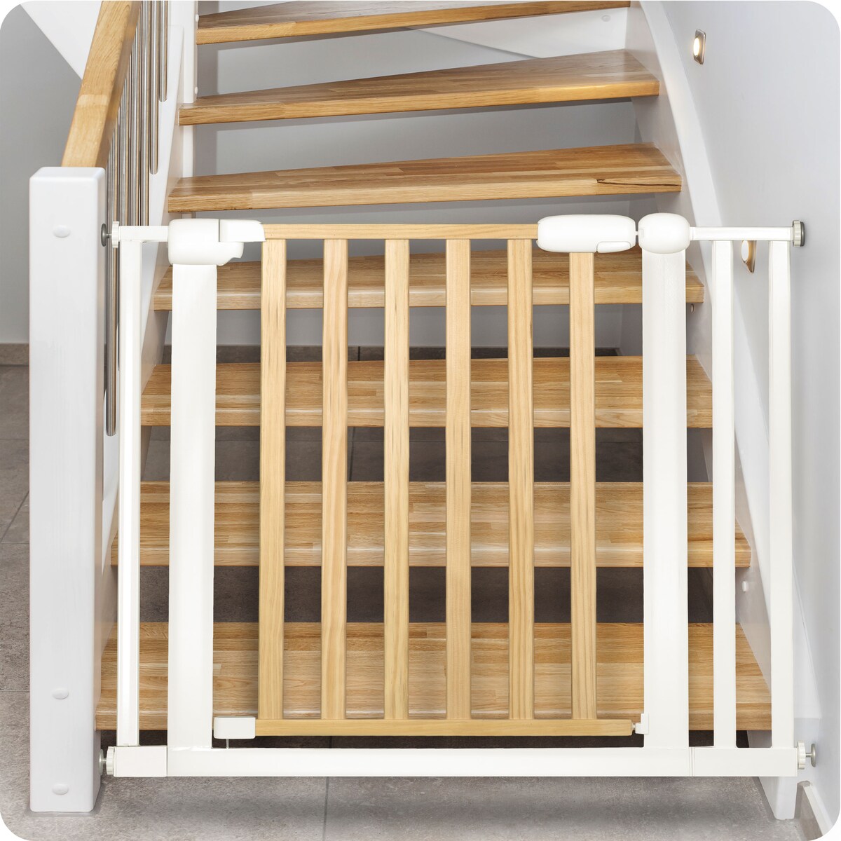 Barierka zabezpieczająca na schody drzwi Nukido rozporowa bramka ochronna 74-105cm 718500